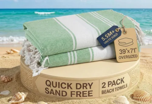 Miniatura 33 de LANE LINEN - Paquete de 4 toallas de playa de gran tamaño, toalla de piscina prelavada, extragrande, de secado rápido y sin arena, toalla de viaje