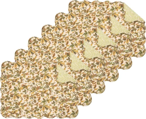 Miniatura 11 de C&F Home Sophia - Juego de 6 manteles individuales acolchados de 100 % algodón, 13 x 19 pulgadas, versátil, para verano, otoño, cosecha, enrejado