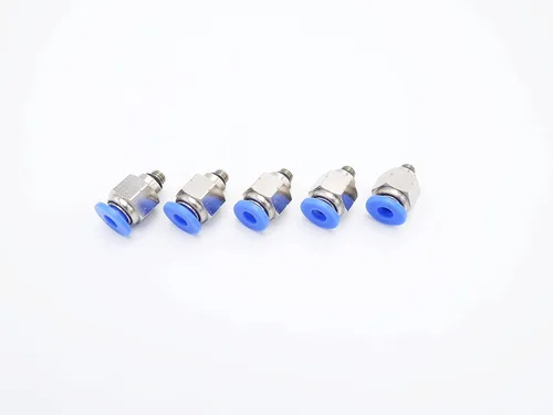 Accesorio de conexión de empuje 5/32" Tubo OD x 10-32 UNF rosca macho, Conectores neumáticos de aire y agua de empuje rápido rectos para macho