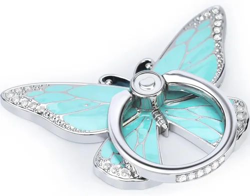 Miniatura 13 de Doflyesky Soporte de anillo de mariposa para teléfono celular, rotación de 360 grados, soporte de agarre de anillo de teléfono, soporte de dedo