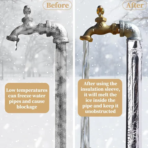 Miniatura 5 de codree Manta de calor para tubería de agua, cinta de calor de tubería de agua de 38.5 x 6 pulgadas, cable calefactor de protección contra