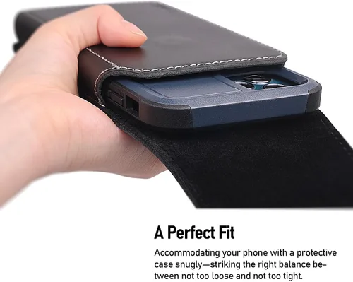 Miniatura 3 de ykooe Funda de cuero genuino para teléfono compatible con iPhone 16/15/14/13/12 Pro Max & Plus, 17 modelos Air, Galaxy S24/S23/S21 FE - Clip
