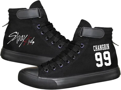 KPOP StrayKids Merch - Zapatos deportivos Bang Chan Lee Know ChangBin Han I.N Felix HyunJin Seungmin Hiphop High Top Tenis de lona