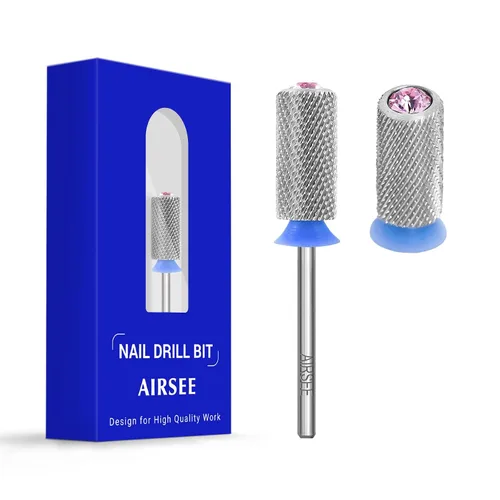 Miniatura 28 de AIRSEE Punta de broca de carburo de tungsteno para uñas acrílicas, cabeza de lima eléctrica Efile para manicura, pulido, arte, remoción de gel, 3/32