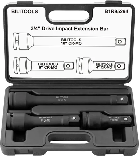 Miniatura 8 de BILITOOLS Juego de extensión articulada, 9 piezas de 1/4", 3/8" y 1/2" de encastre de trinquete de extensión flexible, acero Cr-V