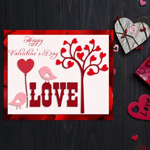 Miniatura 5 de Hying Troqueles de corte de marco de árboles de San Valentín para hacer tarjetas y decoraciones de álbumes de fotos, globos de pájaros, corazones