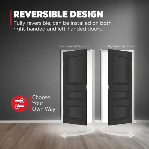 Miniatura 5 de Kwikset Tustin Manija de Puerta de Paso Interior, Palanca para Puertas de Armario y Pasillo, Palanca de Manija Reversible Sin Bloqueo, Bronce Bronce