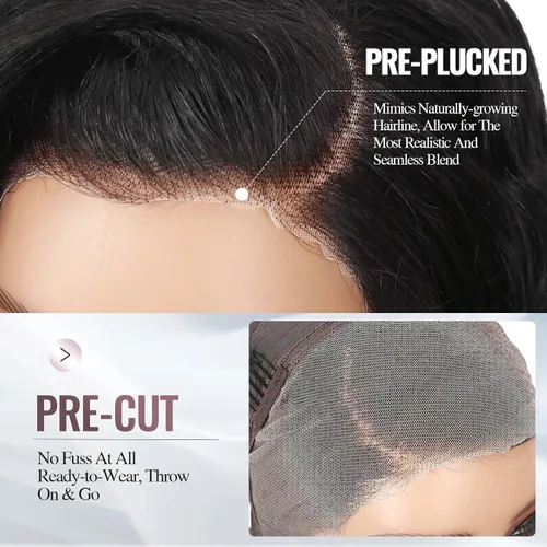 Miniatura 3 de WIGER Peluca de cabello humano rizado con corte precortado, corto y rizado, encaje frontal de 8 pulgadas, sin pegamento, encaje HD de 13 x 4