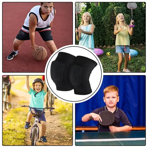 Miniatura 5 de Sibba Rodillera para Niños, Rodillera Elástica Transpirable, Protector de Rodilla de Esponja Acolchada Antideslizante para Voleibol, Danza, Correr