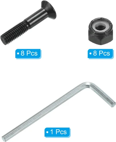 Miniatura 3 de PATIKIL Kit de herramientas para monopatín, tornillos de montaje, tornillos de cabeza hexagonal, juego de tuercas con llave para Longboard Cruiser
