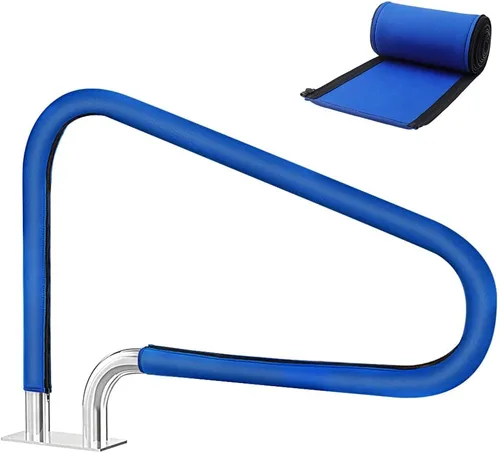 Funda para pasamanos de piscina, 4 pies, cubiertas para barandillas de mano de piscina con cremallera, antideslizante, antideslizante, asas de