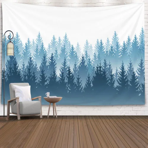 Miniatura 24 de Crannel Tapiz de invierno para colgar en la pared, sombrero de mago psicodélico para barba, tapiz mágico de calavera de humo de 50 x 60 pulgadas