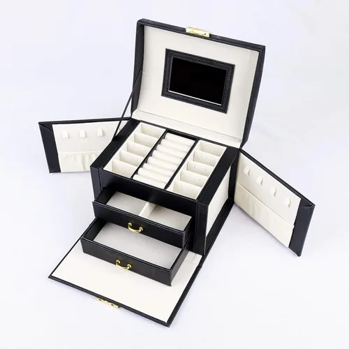 Miniatura 2 de VitaFeli Organizador de joyas de 3 capas Joyero 2 cajones menos espacio más capacidad con diferentes compartimentos de almacenamiento