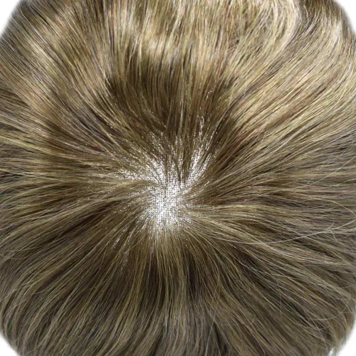 Miniatura 190 de Sistema de repuesto de cabello humano europeo con encaje frontal suizo para hombre, tupé para hombre, pieza de cabello, nudo blanqueado, línea #17