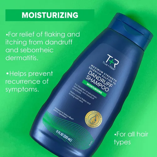 Miniatura 4 de True+Real Champú hidratante para la caspa con aloe y sulfuro de selenio 1%, 11fl oz