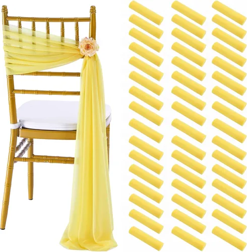 Miniatura 29 de Fanqisi 16 cintas para sillas con cintas de 8 pies de largo, cortinas de tela suave para decoración de bodas, iglesias, sillas, pasillos