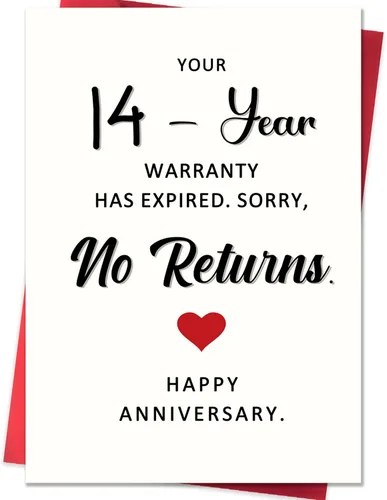 Miniatura 11 de Tarjeta Divertida de 10º Aniversario, Tarjeta de Regalo de 10º Aniversario de Bodas para Él Ella Esposo Esposa Parejas, Tarjetas de Aniversario