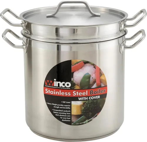 Miniatura 3 de Winco Caldera doble S/S de 12 qt con cubierta Acero inoxidable