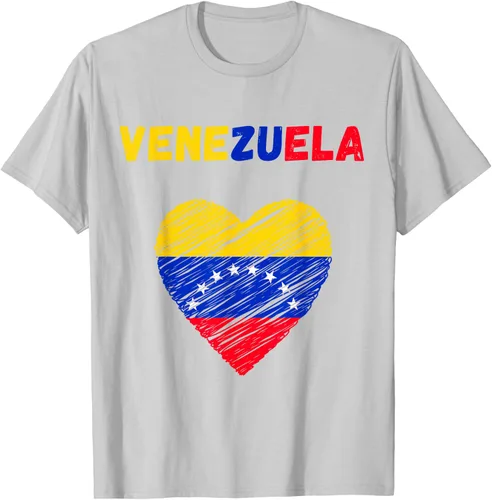 Miniatura 78 de Camiseta con la bandera venezolana con corazón de Venezuela, Negro