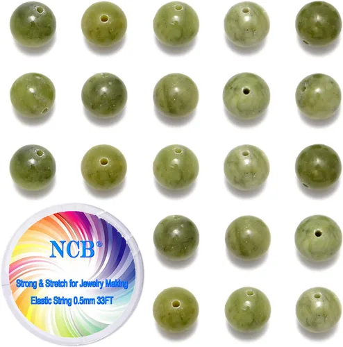 Miniatura 45 de NCB - 200 cuentas sueltas de turquesa africana de 0.15 pulgadas (4 mm) para joyería, cuentas semipreciosas naturales redondas y suaves con espaciador