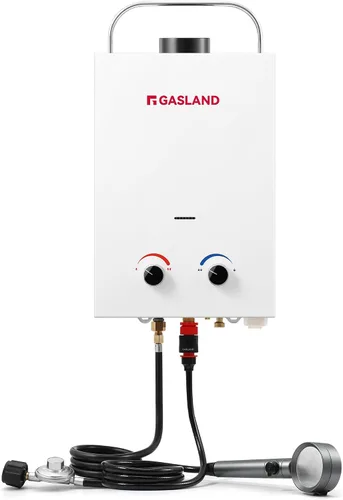 Miniatura 8 de GASLAND BS211 Calentador de agua de propano portátil para exteriores, 8L/2.11 GPM, agua caliente instantánea, protección contra sobrecalentamiento