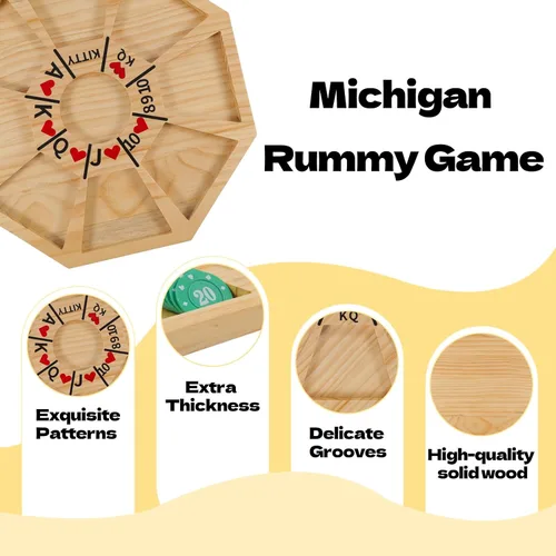 Miniatura 3 de Jyquorp Juego de mesa Michigan Rummy Juego de lujo SetPerfect Mezcla de un juego real de Hearts Rummy Poker Juego de apuestas y engaño de tablero