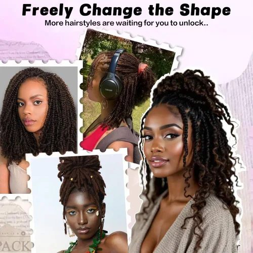 Miniatura 6 de Afro Kinkys - Extensiones de cabello humano trenzado a granel para torsión, 1 paquete de 1.76 oz (50 g), extensiones de rastas de reparación