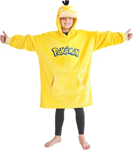 Miniatura 10 de Sudadera con capucha y manta de Pokémon para niños y adolescentes, sudadera con capucha extragrande de forro polar portátil, manta con capucha