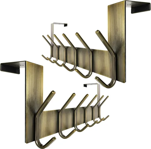 Miniatura 14 de WEBI - Perchero de 6 ganchos para abrigos, para colgar sobre la puerta, ideal para colgar toallas, ropa y abrigos en la puerta del baño Blanco