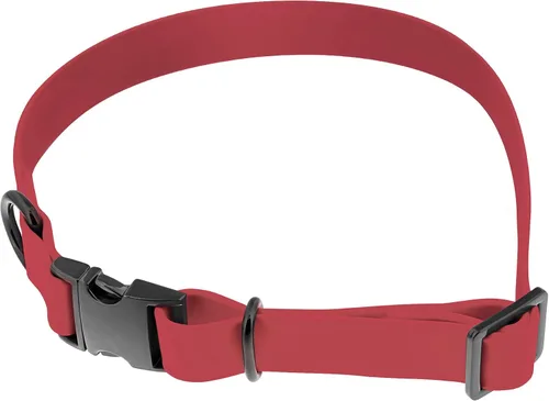 Miniatura 2 de MiMu Collar pequeño de silicona para perro, collar de perro elegante rosa de 17 pulgadas con hebilla de cierre y bucle de correa con anillo en D