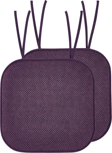 Miniatura 28 de Elegant Comfort Fundas de cojín para silla con lazos y parte trasera de goma antideslizante, espuma viscoelástica gruesa, almohadilla de cojín