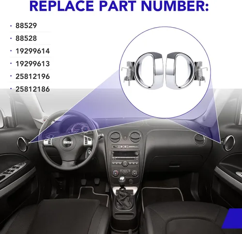 Miniatura 7 de 2 piezas Manija interior para puerta delantera y trasera del lado del conductor y del pasajero, reemplazo para Chevrolet HHR 2006-2011. Reemplaza
