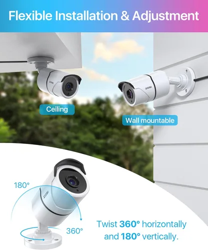 Miniatura 6 de ZOSI 4PACK 1920TVL 1080P HD TVI Cámaras de seguridad 120 pies de visión nocturna CCTV Cámaras de seguridad para el hogar Día/Noche Cámara