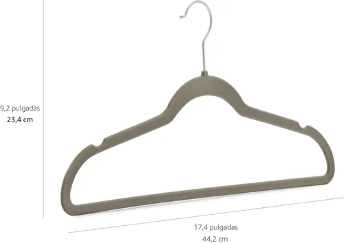 Miniatura 8 de Amazon Basics - Juego de 30 perchas antideslizantes, delgadas, con acabado de terciopelo, color gris/plateado