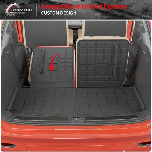 Miniatura 6 de alfombra de carga para maletero, protector de cubierta de asiento trasero de elastómero termoplástico (alfombra de maletero + alfombra de respaldo)