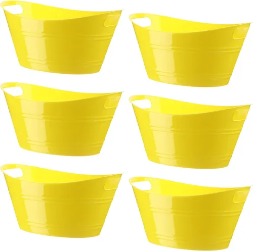 Miniatura 8 de Patelai 6 Piezas Cubetas de Hielo Pack, Cubetas de Hielo de Plástico con Asas, Tina de Almacenamiento Ovalada, Recipiente de Bebidas de Gran