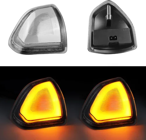 Miniatura 2 de Jinfili Espejo de remolque lateral LED de repuesto para Dodge Ram 1500, 2010-2018, Dodge Ram 2500 3500 68302828AA 68302829AA lente transparente