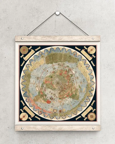 1587 Urbano Monte - Mapa del mundo para pared, póster plano sin marco, modelo de globo terráqueo, mapa histórico, cartófilos, regalos para amantes