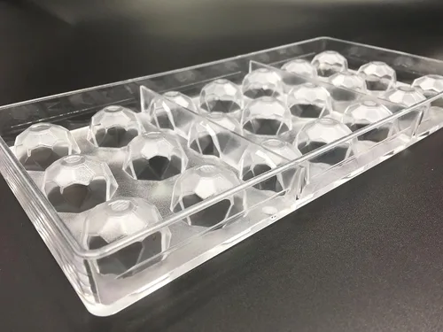 Miniatura 6 de Molde para hacer dulces, molde de policarbonato transparente para chocolate, molde para gelatina, bandeja de 21 piezas (molde de caramelo de fútbol)