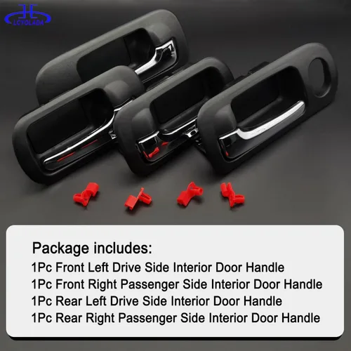 Miniatura 6 de 4 piezas de manijas interiores para puertas para Honda Civic 2001 2002 2003 2004 2005, para puerta delantera, puerta trasera, lado izquierdo
