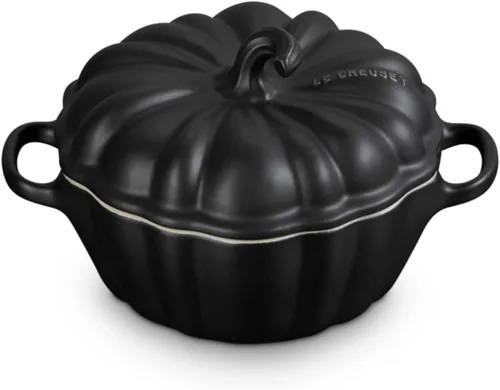 Miniatura 8 de Le Creuset Gres Figural Calabaza Petite Cocotte, 12 oz., Caqui Naranja (Persimmon)