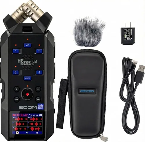 Miniatura 9 de Zoom H6essential - Paquete de grabadora de audio portátil de 6 pistas y 32 bits con parabrisas WSH-4E (H6essential + Parabrisas)