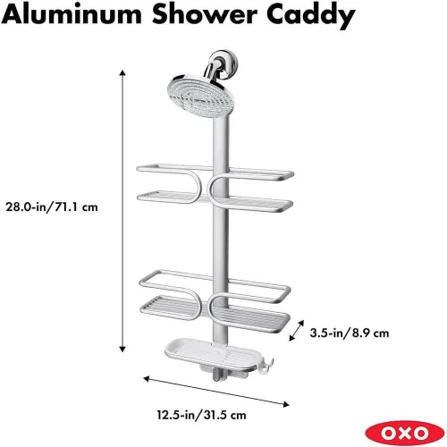Miniatura 13 de OXO Good Grips - Carrito de ducha de aluminio de 3 niveles