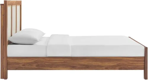 Miniatura 5 de Modway Capri Mid-Century - Cama de tamaño Queen moderna en nogal con cabecero y estribo