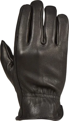 Saranac Poygan - Guantes de piel de ciervo prémium para hombre, color negro, talla S, guantes de trabajo de cuero suave de grano completo sin forro