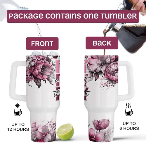 Miniatura 2 de Fancyfams Regalos cristianos para mujeres, vaso de viaje de acero inoxidable de 40 onzas con asa y pajita, regalo de cumpleaños para mamá, amiga