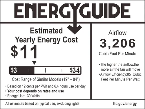 Miniatura 10 de warmiplanet Ventilador de techo con luz LED y control remoto, motor cepillado, 52 pulgadas (4 cuchillas)