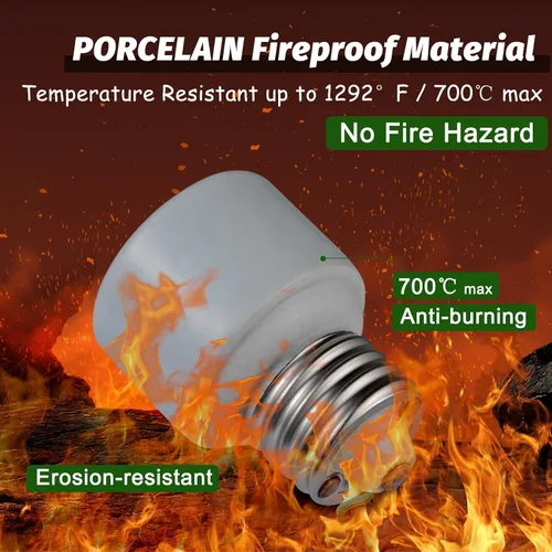 Miniatura 2 de Extensor de Enchufe de Luz, Adaptador de Extensión de Enchufe de Porcelana, Adaptador Extensor de Enchufe de Bombilla de Rosca Media Estándar E26 a