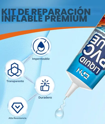 Miniatura 3 de Kit de parches para colchón de aire EPN, kit de reparación de forro de piscina de vinilo impermeable para inflables, colchón de aire, anillo