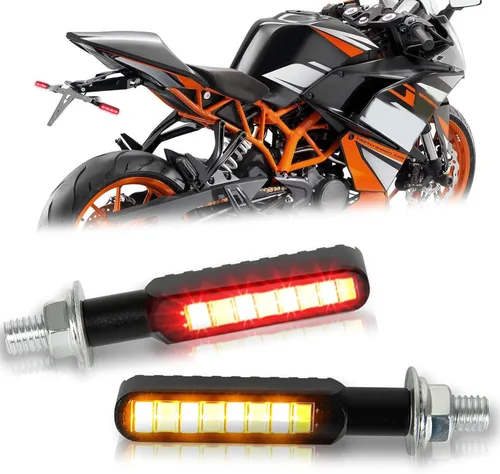 Miniatura 8 de JMTBNO 4 luces intermitentes universales para motocicleta, 15 luces LED intermitentes compatibles con Honda, Yamaha, Suzuki, Street Sports Bike Dirt